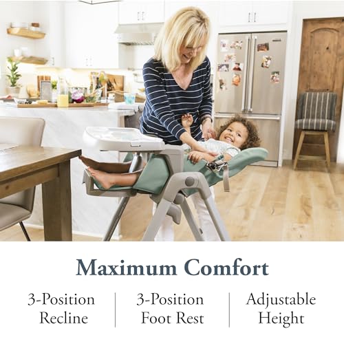Inglesina My Time Highchair, Mint - Adjustable High Chair For Babies & Toddlers, 4 Height & 3 Recline Settings, Collapsible, Too