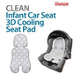 Manito Clean Infant Carseat 3D Mesh Seat Pad/Cushion/Liner (Star Grey)