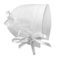 Stephan Baby Bonnets - White Cotton Christening Bonnet With Cutwork Embroidered Cross And Satin Bows, One Size, Straight Hem