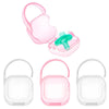 Laneyli Pacifier Case Cube (4 Pack, Clear, Pink)
