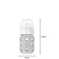 Lifefactory 8-Ounce Wide Neck Glass Baby Bottle With Protective Silicone Sleeve And Hard Sippy Spout, Stone Gray (Lg2221Wcg4)