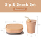 Miniware Sip & Snack Set With Snack Bowl, 1-2-3 Sip Drinking Cup, And Suction Foot For Baby Toddler - Promotes Self Feeding | Di