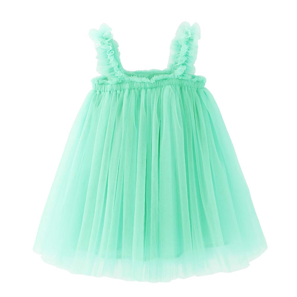 Bgfks Layered Tulle Tutu Dress For Toddler Girls,Baby Girl Rainbow Tutu Princess Skirt Set With Flower Headband.(Mint Green,12 M