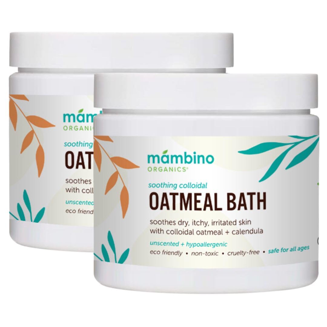 Organic Colloidal Oatmeal Bath Soak - 2-Pack Oatmeal Powder For Dry, Irritated, Itchy Skin Relief - Cruelty-Free, Vegan Handmade
