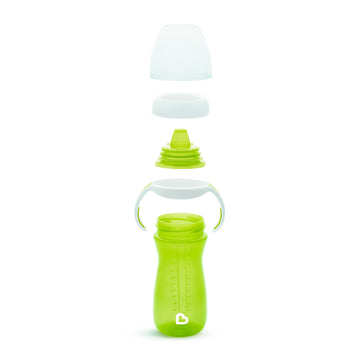 Munchkin Gentle Transition Sippy Cup With Trainer Handles, 10 Ounce, 2 Pack, Blue/Green