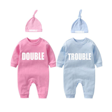 Ysculbutol Baby Twins Clothes Best Friends Forever Baby Bodysuit Set Friends Inspired Matching Twins Outfits(Pink Dt L3M)