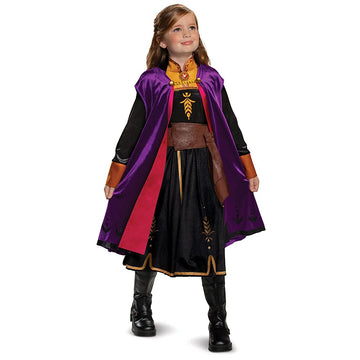 Disguise Disney Anna Frozen 2 Deluxe Girls' Halloween Costume, Kids Size Purple Medium (7-8)