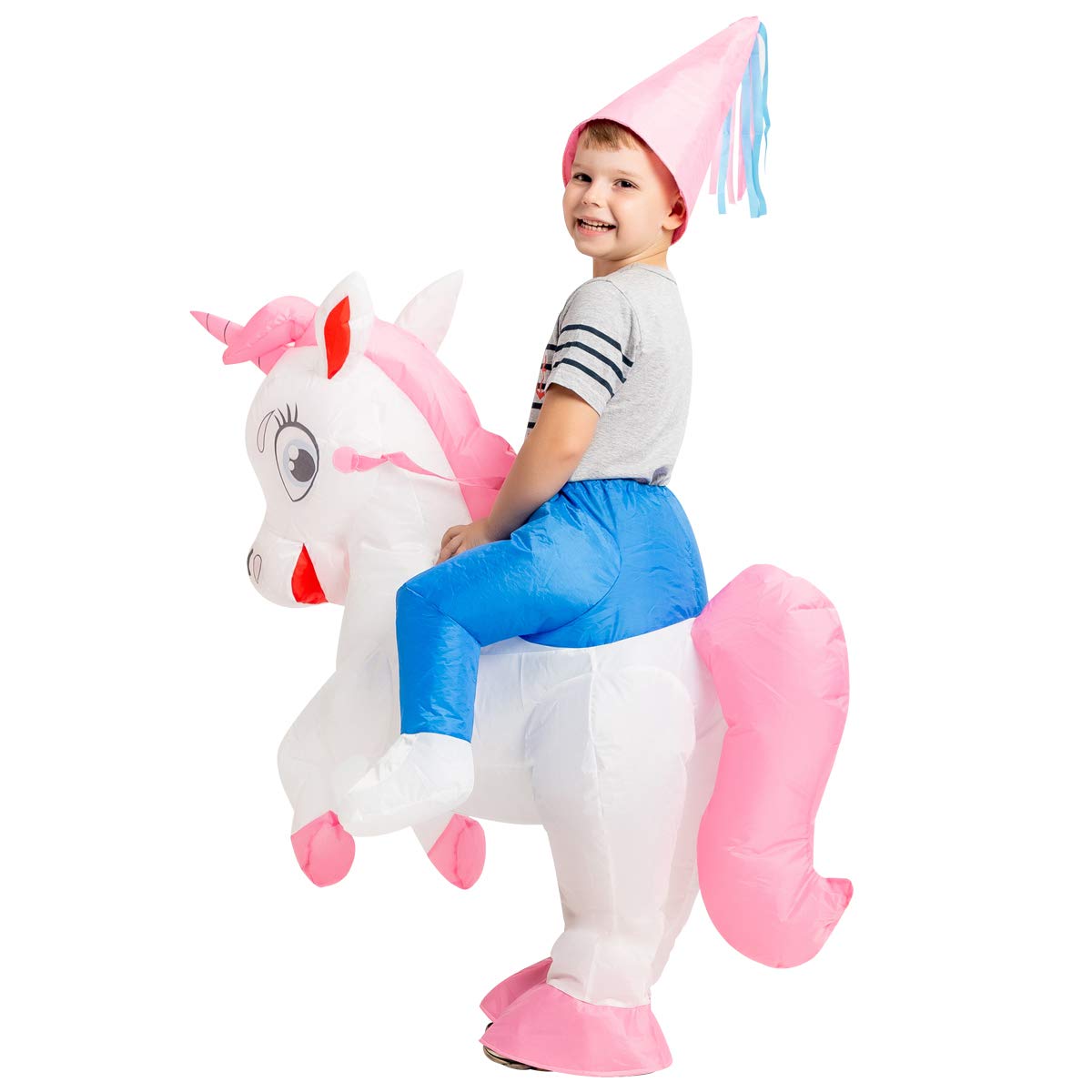 Goosh Inflatable Unicorn Costume For Kids Halloween Costumes Boys Girls 55In Funny Blow Up Costume For Halloween Party Cosplay