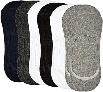 Ivaza MenS And WomenS Anti Slip Cotton Loafer Socks No Show Socks Plain Colours Pack Of 3 Multi Color