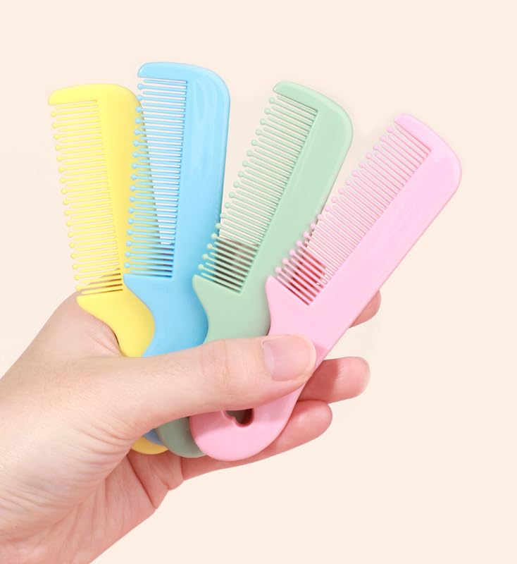 1 Pack Of 4 Round Colorful Tip Bristles Baby Cute Comb Baby Grooming For Sensitive Scalp Skin, For Nursery Newborn Infant Girl B