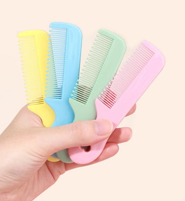 1 Pack Of 4 Round Colorful Tip Bristles Baby Cute Comb Baby Grooming For Sensitive Scalp Skin, For Nursery Newborn Infant Girl B