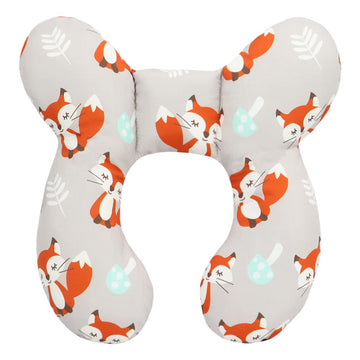 Vocheer Baby Travel Pillow(Upgraded), Head And Neck Support Pillow For Pushchair, Car Seat,Stroller(Orange Fox)