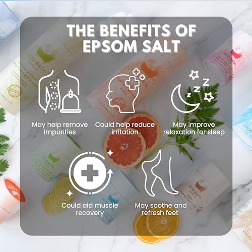 Eco Bath London Detox Epsom Salt Bath Soak - Tube, Magnesium Bath Salt Infused With Grapefruit Essential Oil, Epsom Bath Salts F