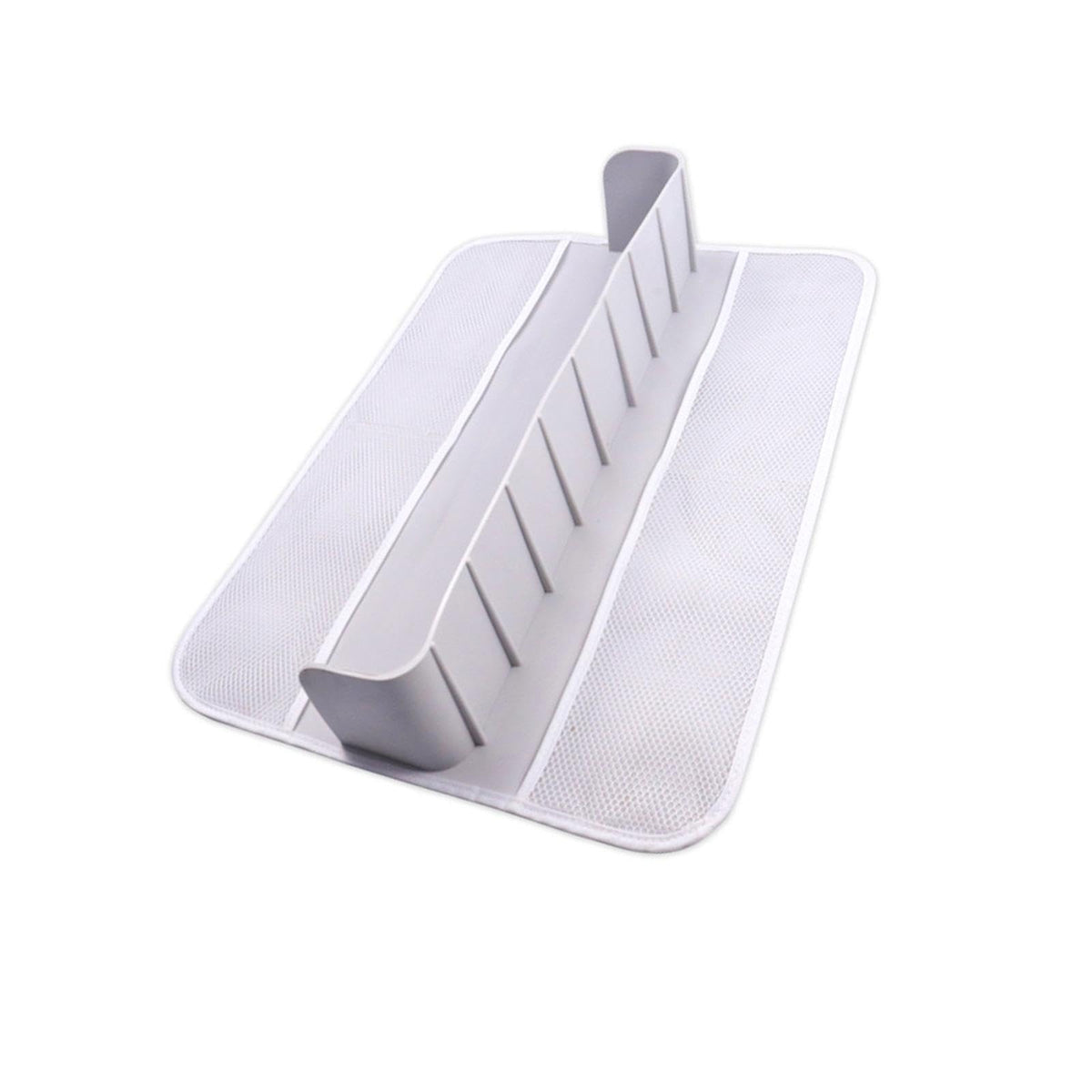 MERISHOPP Bathtub Splash Guard Silicone Sturdy Toy Organizer for Bathroom Bathtub Baby Gray 60x40x10cm