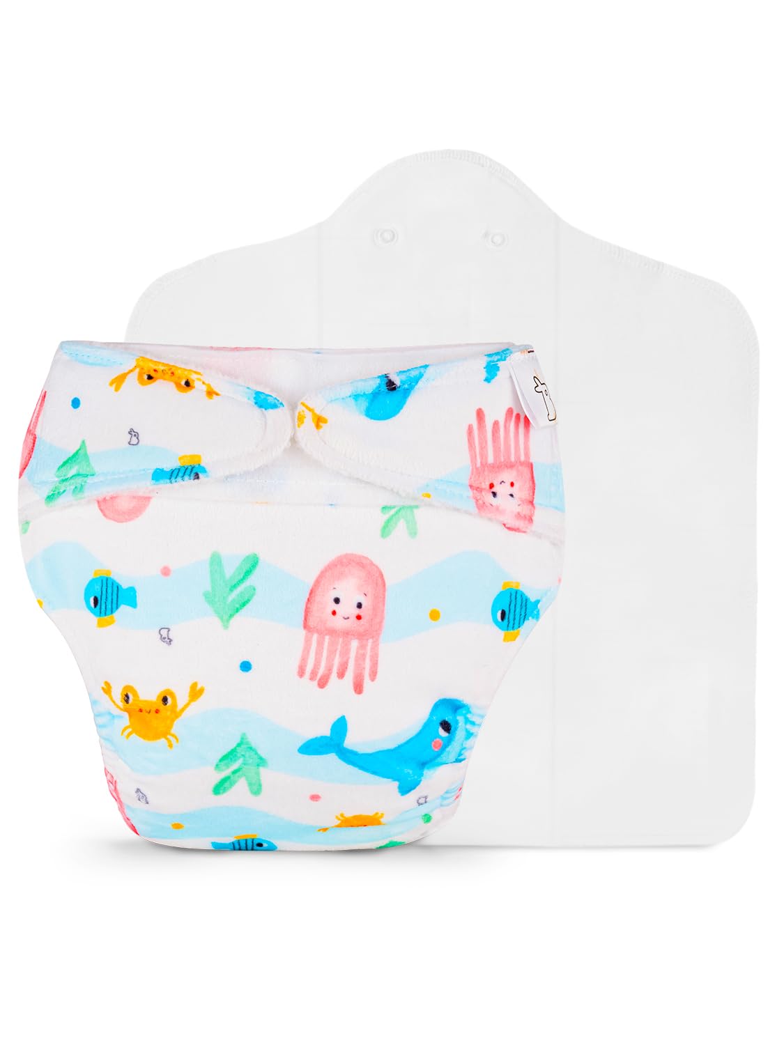 Superbottoms Supersoft Freesize Uno Cloth Diaper With Velcro | Disposable Liners (Pack Of 5) | Reusable, Washable Baby Cloth Dia