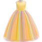 Jup'Elle Baby Girls Dresses With Pearls & Rainbow Color Tulle - Party Wedding Pageant Eastern Flower Girl Dress 6 Months