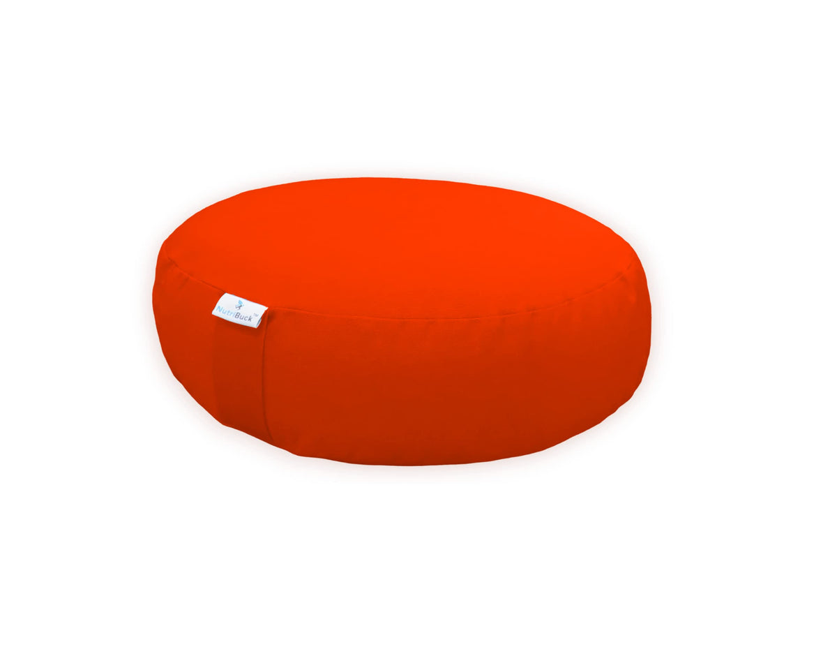 NutriBuck Buckwheat ZAFU Round Shape Meditation Yoga Cushion Filled with Buckwheat Hulls (16 x 4.5 inches)