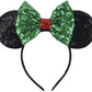 Clgift Christmas Mickey Ears, Christmas Minnie Ears, Xmas Mickey Ears, Christmas, Holiday Ears, Mouse Ears,