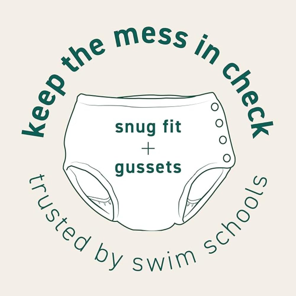 I Play. By Green Sprouts Reusable, Eco Snap Ruffled Swim Diaper With Gussets, Upf 50, 3T, White Zinnia, Patented Design, Standar