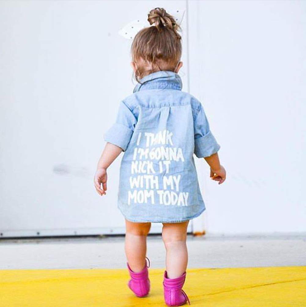 Toddler Long Sleeve Shirt Baby Boy Girl Plaid Top For Toddler Spring Winter Coat For Kid (White Letters, 3-4 T)