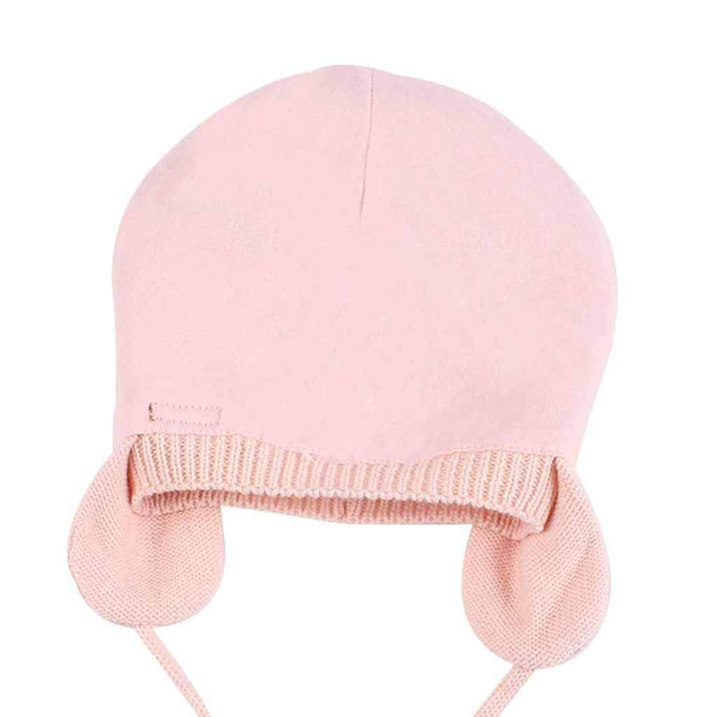 Duoyeree Toddler Girl Winter Hat Knit Bear Ears Beanie Earflap Cap, 12-18 Month