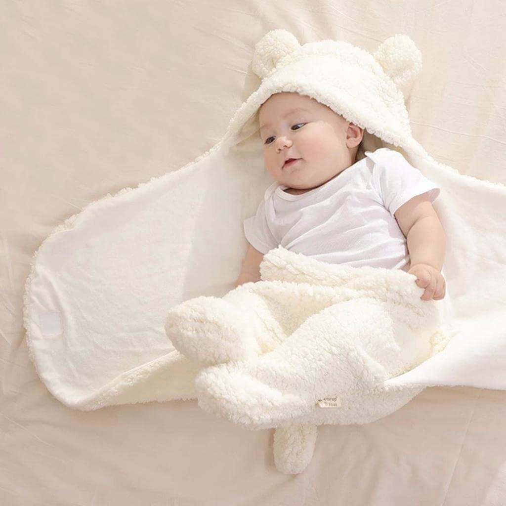 ATORSE Infant Swaddle Wrap Baby Bedding Blanket Sleeping Bag White for 03 Months