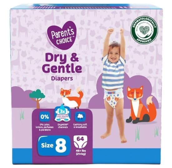 Parent s ~ Choice Dry & Gentle Diapers, Daytime Diapers Size 8, 64 Count
