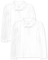 The Children'S Place Baby Girls And Toddler Girls Long Sleeve Ruffle Pique Polo, White, 2T