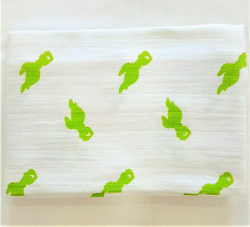 Little Penguins, 100% Organic Cotton  Extra Soft  Breathable  Single Layered  Muslin Swaddles for Kids (Design: Turtle)