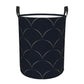 Pevtufa Black Fish Scales Foldable Laundry Basket Organizer,Fabric Clothes Toy Storage Basket Nursery Hamper Storage Bin For Hou