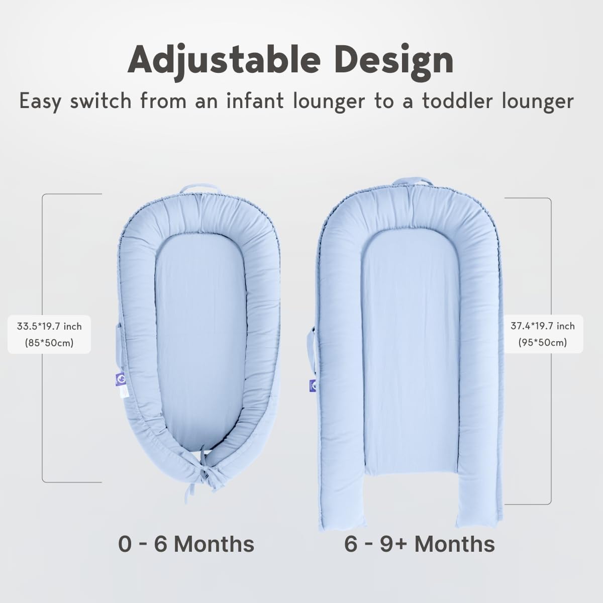 Infant Lounger Cover, 100% Organic Cotton, Newborn Essentials, Baby Gifts | Cover Only (Baby Blue)