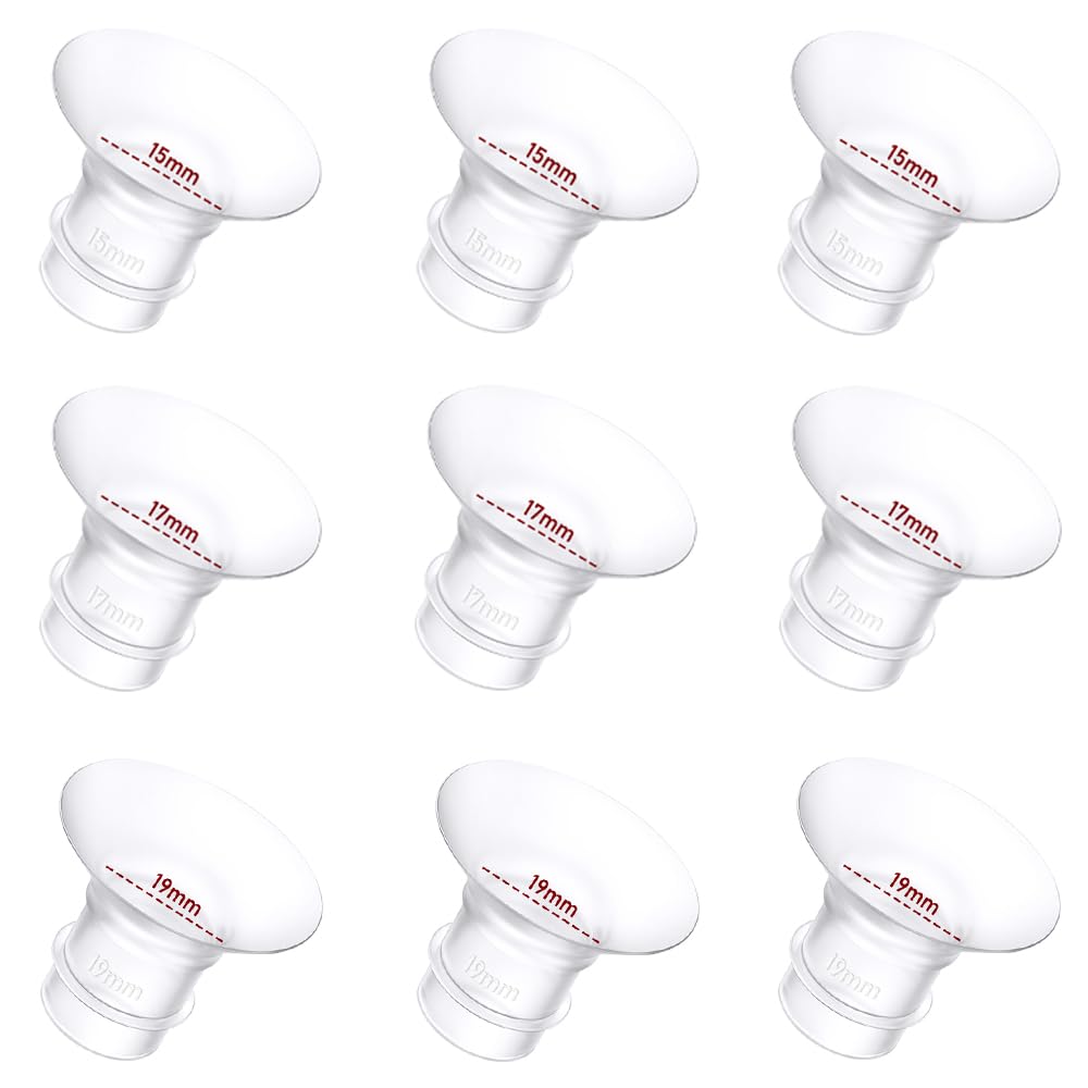 Flange Inserts 9Pcs 15/17/19Mm*3 Compatible With Momcozy S9/S9Pro/S10/S12/S12Pro/Spectra/Medela/Tsrete 24Mm Breast Pump Shields/