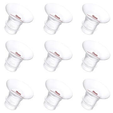Flange Inserts 9Pcs 15/17/19Mm*3 Compatible With Momcozy S9/S9Pro/S10/S12/S12Pro/Spectra/Medela/Tsrete 24Mm Breast Pump Shields/