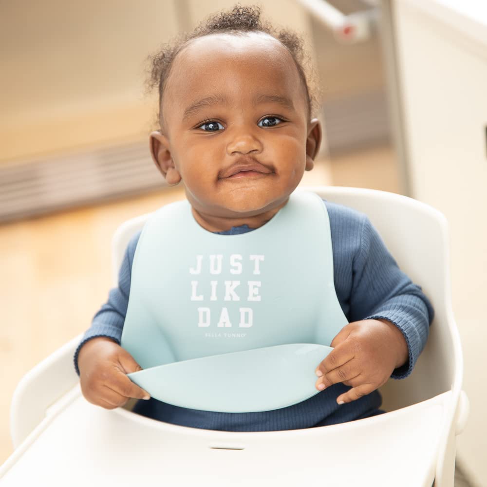 Baby Bib for Eating by Bella Tunno, Waterproof Silicone Bib with Large Food Catcher, Adjustable Fit for Babies 4-12 months & Tod