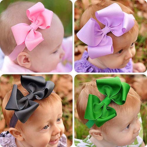 C  Llot Baby Girls Headbands Grosgrain Ribbon 4.5 ' Hair Bows Headband Big Bow Hair Bands For Toddler Pack Of 30