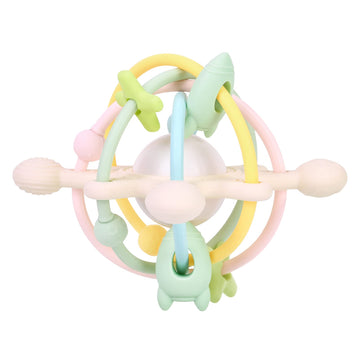 AULEGE Baby Teething Toy for Babies 3-12 Months, Silicone Baby Teether Toys with Rattle, Rattle Sensory Teether Toy, Baby Chew T