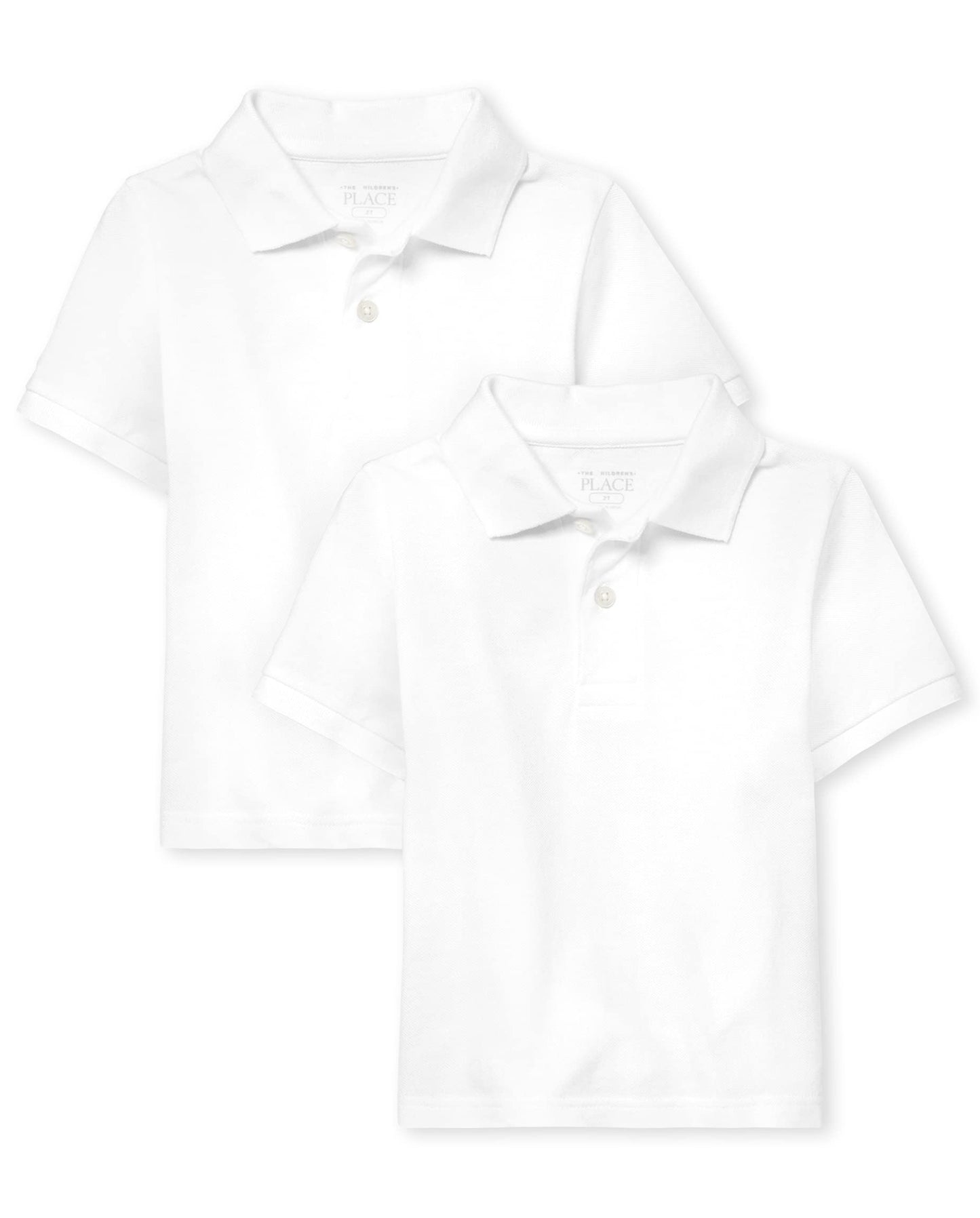The Childrens Place Baby Boys and Toddler Boys Short Sleeve Pique Polo, White, 3T