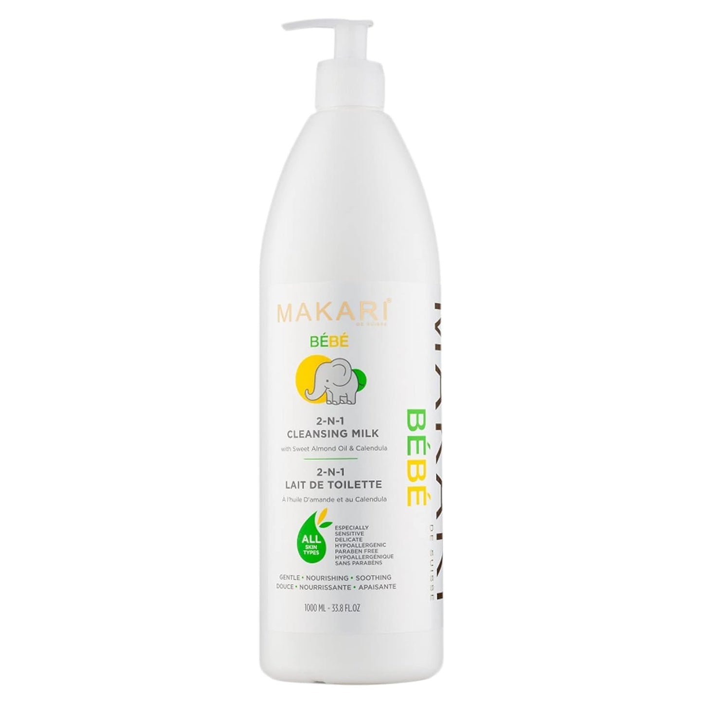 Makari Bebe Cleansing Milk (1000 ml) | Baby Body Wash & Softening Formula for Dry Skin | Helps Comfort Delicate Skin | Gentle fo