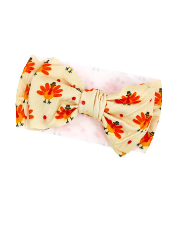 JustMyDress Thanksgiving Turkey Headband Turban Baby Girls Hair Bow Band Accessory JHT01 (B1-Turban)