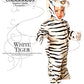 Underwraps Baby'S Tiger Costume Jumpsuit, White, Large (2T-4T)