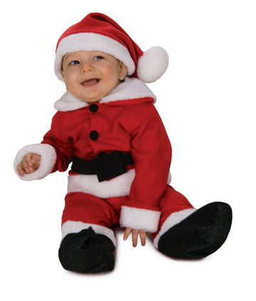 Rubie'S Costume Fleece Baby Santa Romper Costume And Hat, Red/White, Newborn