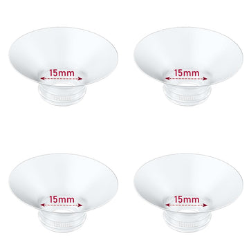 IVARONAL Flange Insert 4PCS 15mm Compatible with Momcozy M9/M6/M5/S12 Pro/V1 Pro/V2 pro, Spectra/Medela/Elvie/NCVI/TSRETE/eufy/L
