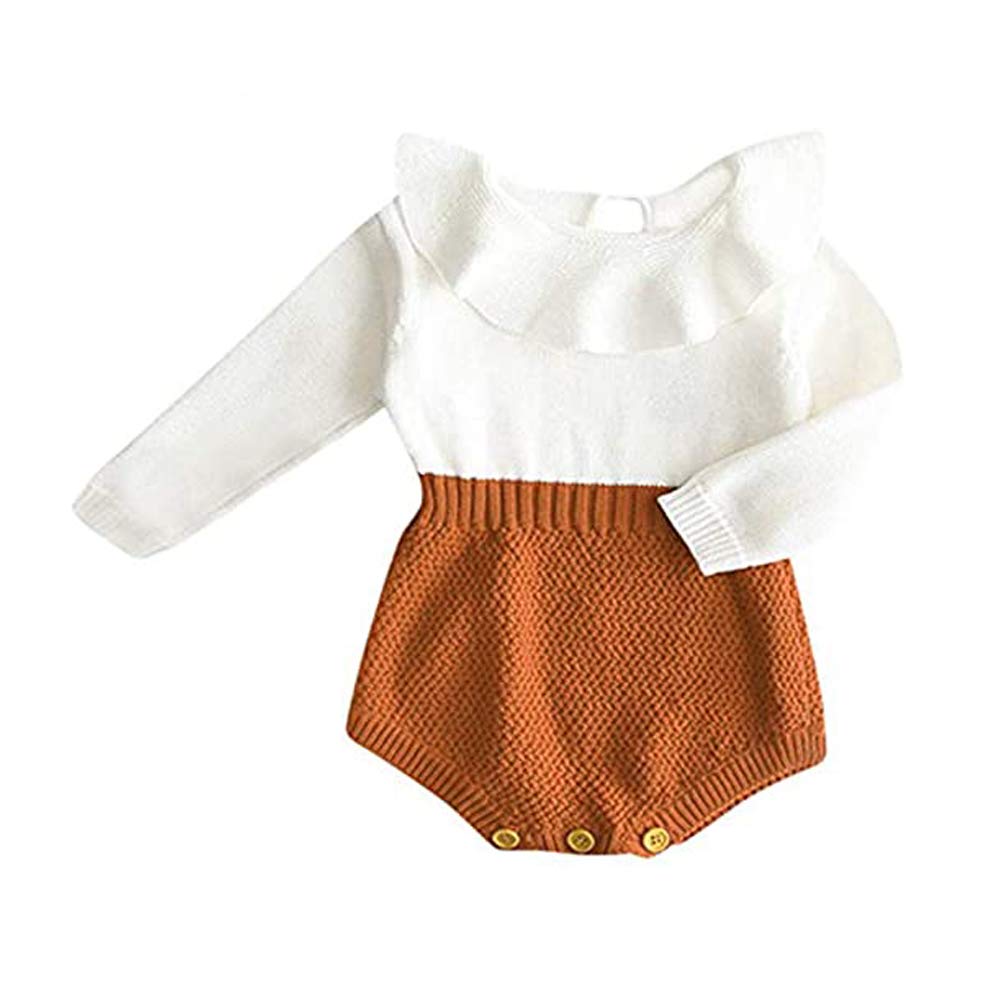 Askwind Baby Girls Romper Knitted Ruffle Long Sleeve Jumpsuit Baby Kid – Cutebab WBBAPB07GYFCWRJ