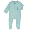 Aablexema Organic Cotton Baby Footies Pajamas With Mittens - Neutral Newborn Infant Zip Up Sleep Play(Olb01,0-3M)