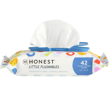 The Honest Company Plant-Based Toddler Flushable Wipes | Designed For Potty Training | 99% Water, Hypoallergenic, Ewg Verified,