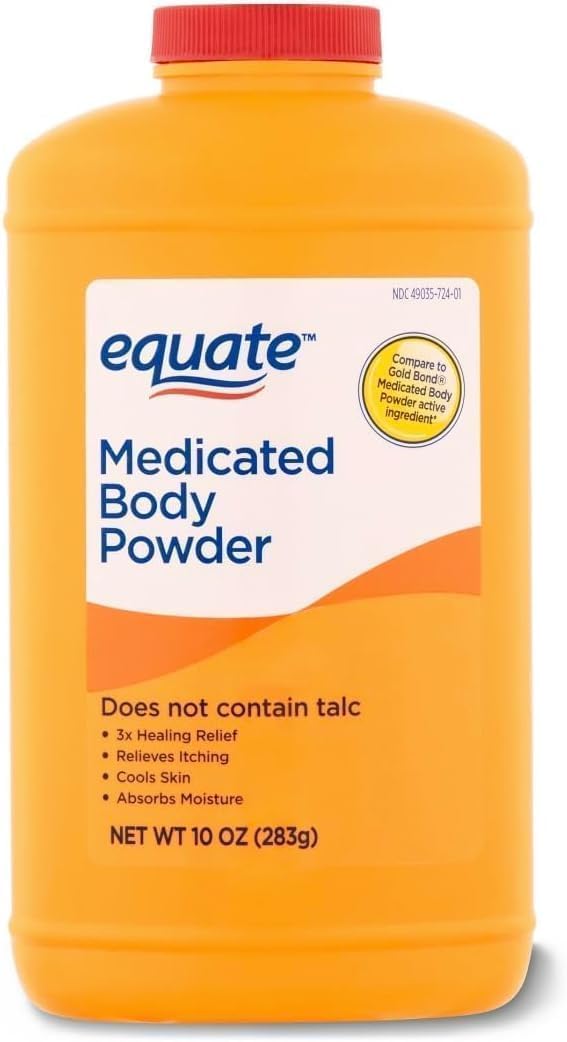 Equate, Medicated Body Powder, Unscented, 10 oz. (Pack 1)