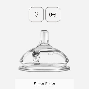 Comotomo Silicone Replacement Nipple, Slow Flow, 0-3 Months, 2 Count(Pack Of 1)
