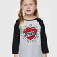 Valentine'S Day Shirt For Boys Girls Loved Heart Tops Toddler Kids Raglan Sleeve T-Shirt 5-6 Years