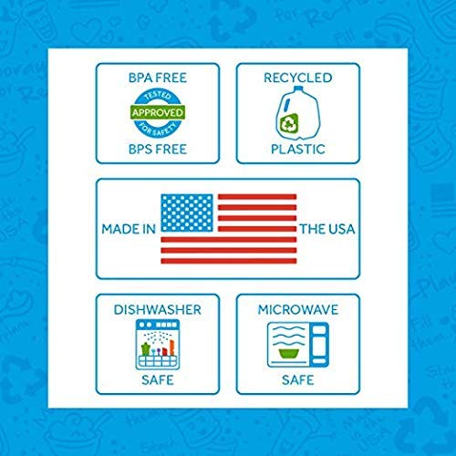 Re-Play - 4 Pack 7.37 Divided Plates with Deep Sides for Baby, Toddler & Child Feeding - BPA Free - Made in USA from Recycled Mi