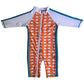 Swimzip Little Boy Long Sleeve Sunsuit With Upf 50 Sun Protection, Orange Dino, 12-18 Month